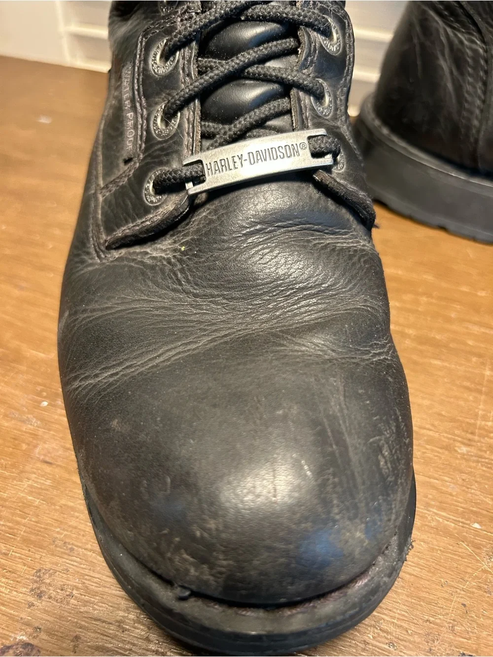 Harley Davidson Black Waterproof Motorcycle Boots Men’s 9.5 Lace up & Zipper